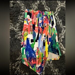 Abstract Asymmetrical Pencil Skirt